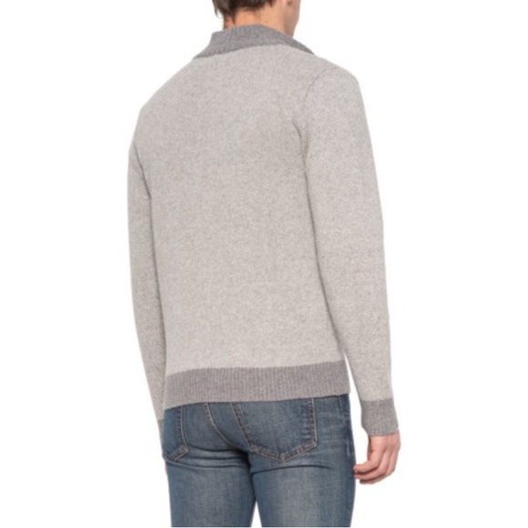 Luca Nobili Gray Italian Wool Blend Buttoned Mockneck Pullover Sweater Size XL - Picture 9 of 14
